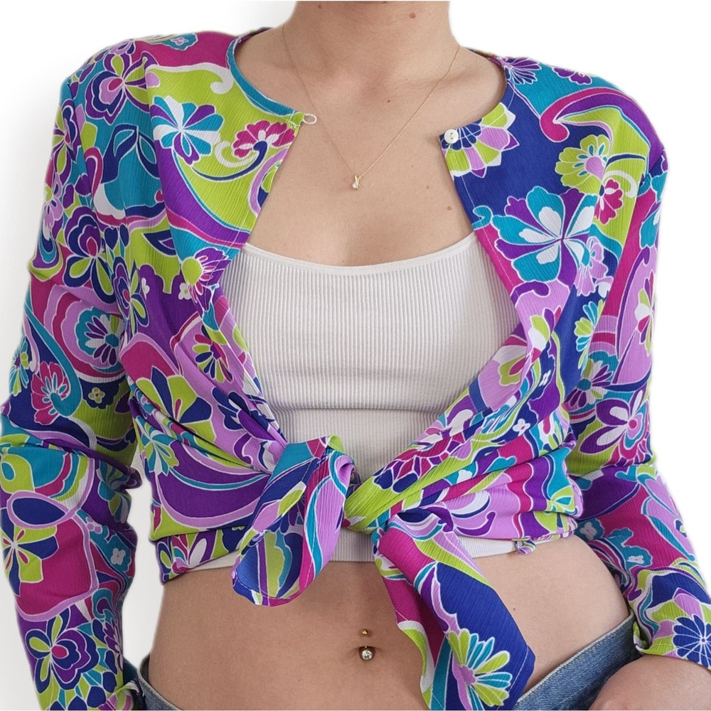 Vintage Flower Power Groovy Top S (M)